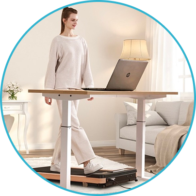 Passt unter den Stehtisch für entspanntes Walken während dem Homeoffice