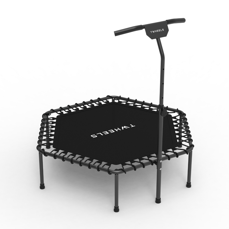 Fitness - Trampolin – höhenverstellbar mit T - Griff & Bungee - Federung - TWHEELS