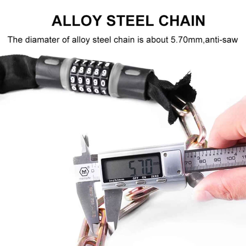 Chain lock with numbers in black