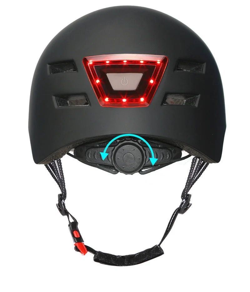 LED Helm Schwarz Matt - TWHEELS