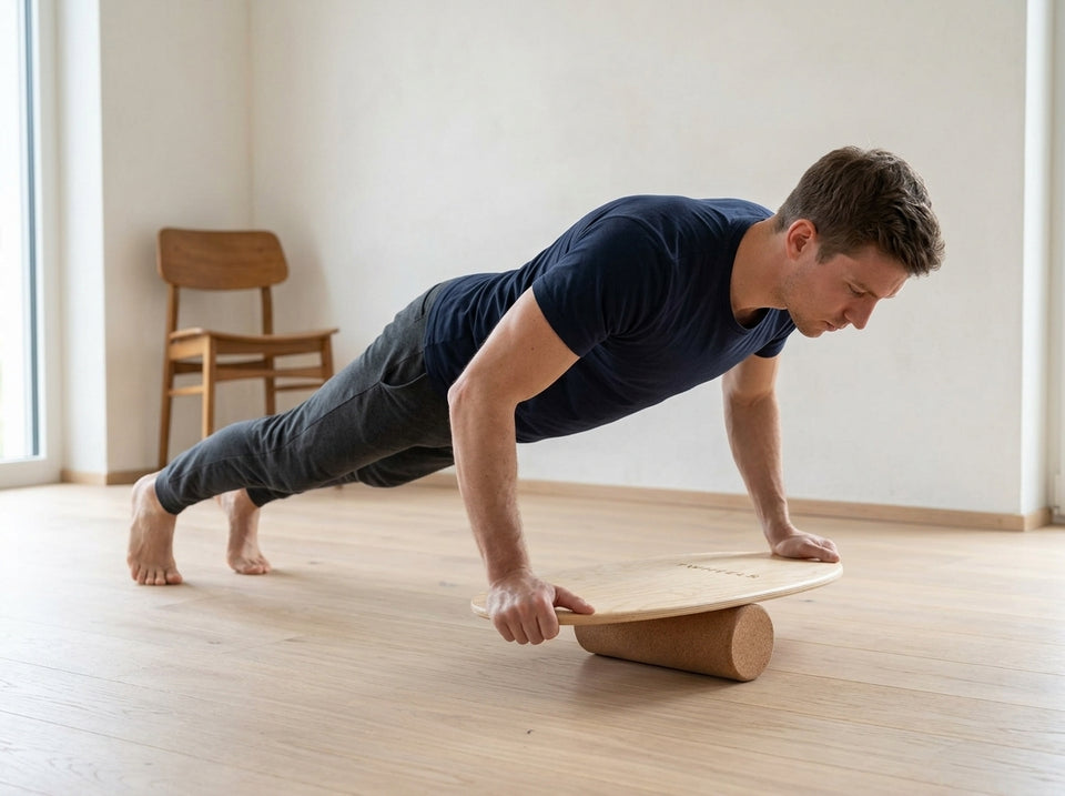 Liegestütze auf dem Board: Startposition