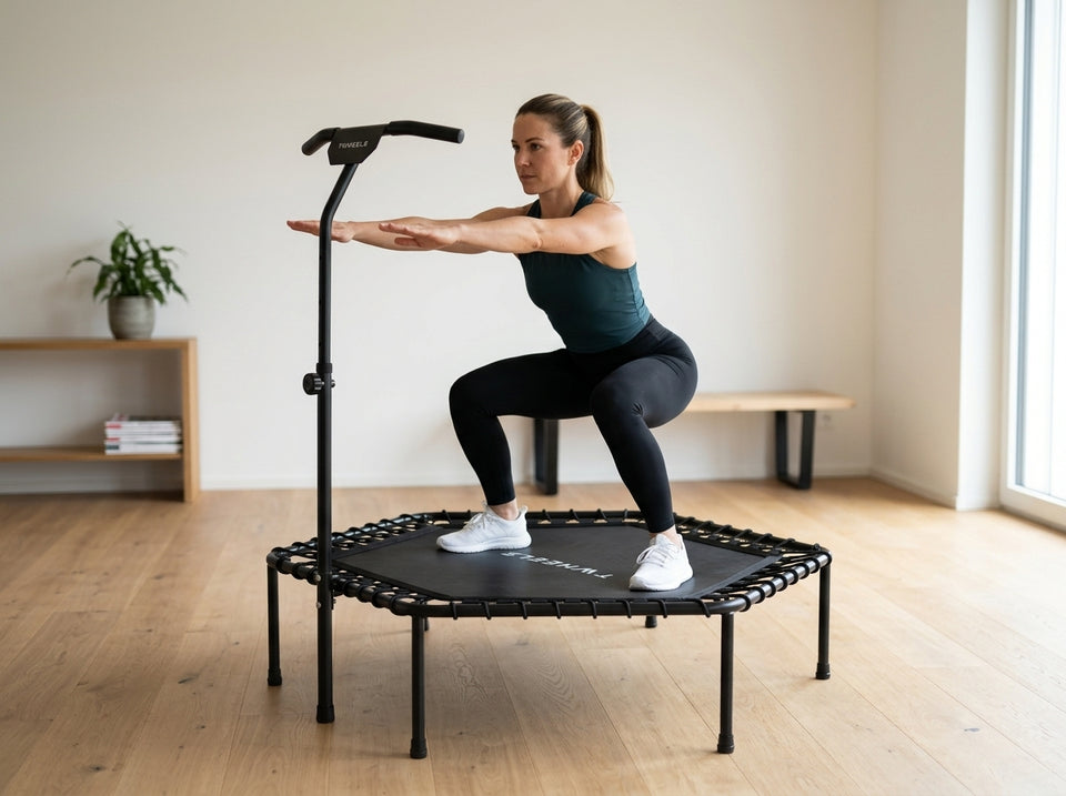 Squat-Bounce (Trampolin-Kniebeuge): Startposition
