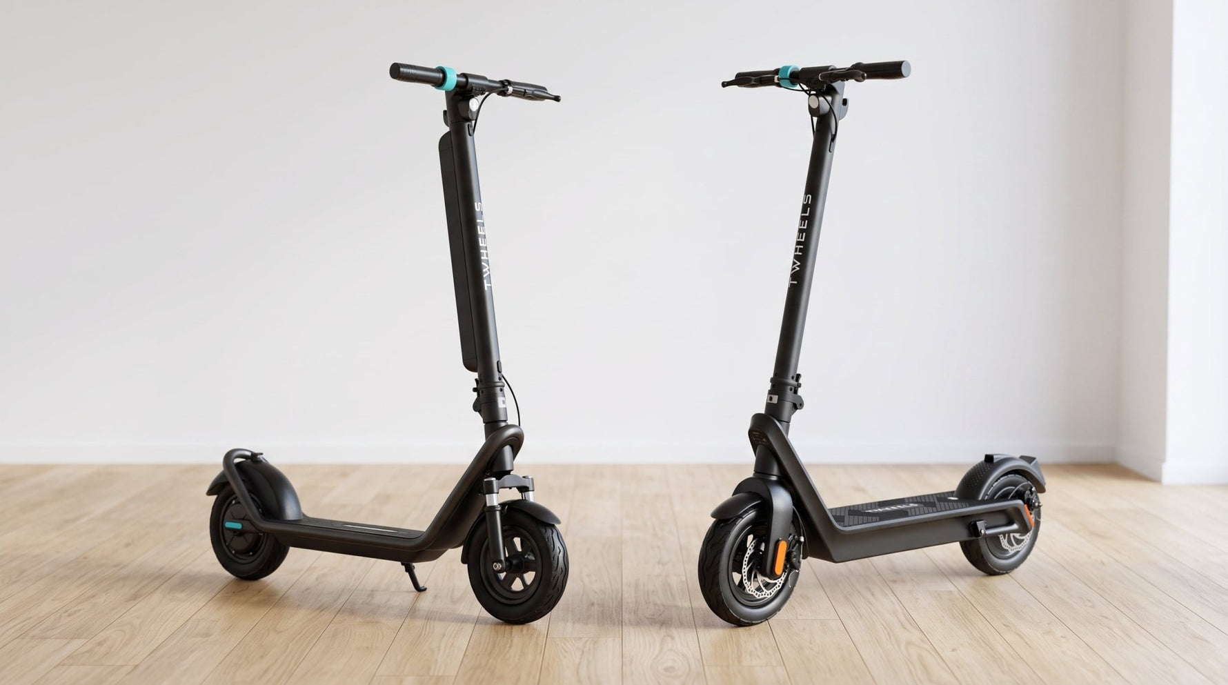 TWHEELS E-Scooter Lite und Pro nebeneinander im Vergleich