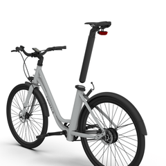 TWHEELS E-Bike City Classic mit herausnehmbarem Akku in der Sattelstange.
