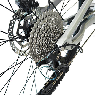 TWHEELS E-Mountainbike mit grobstolligen Reifen für festen Grip.