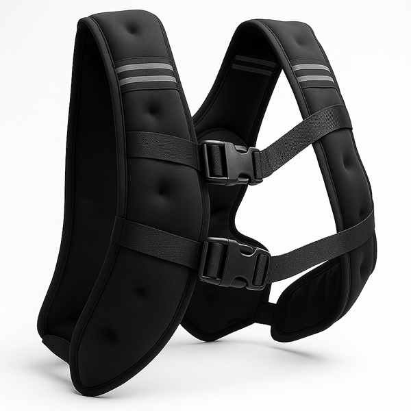 Gilet lesté TWHEELS noir isolé avec boucles réglables