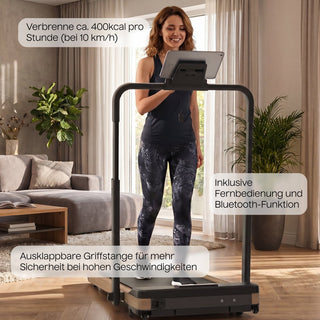 TWHEELS Walking Pad Laufband aus Eichenholz mit gedämpfter Lauffläche fürs Gehen im Alltag.