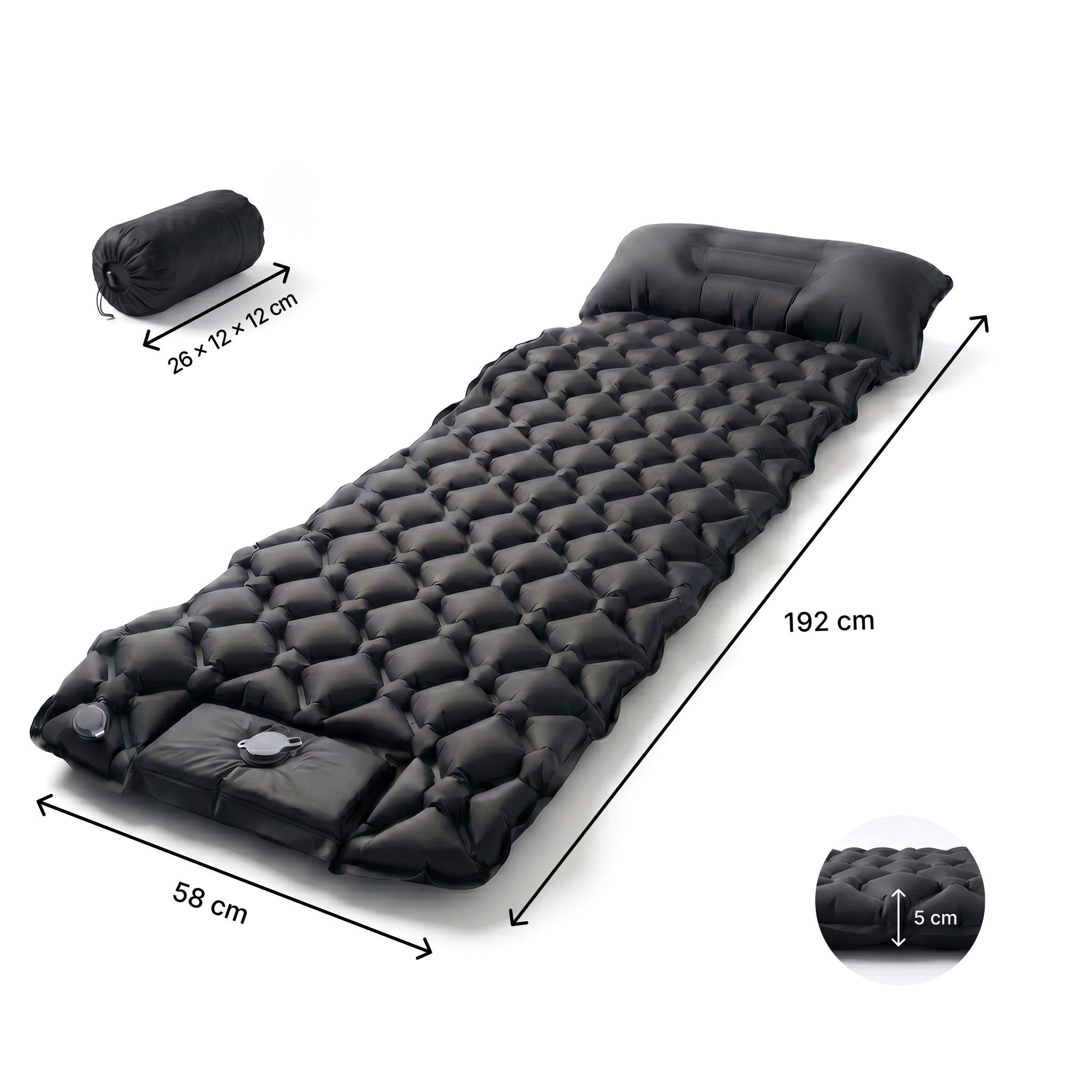 Aufblasbare Campingmatte – Luftmatratze Single & Doppel - TWHEELS
