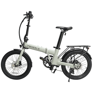 TWHEELS E-Bike City Faltrad, elektrisches Klapprad fürs Pendeln, Studioaufnahme.
