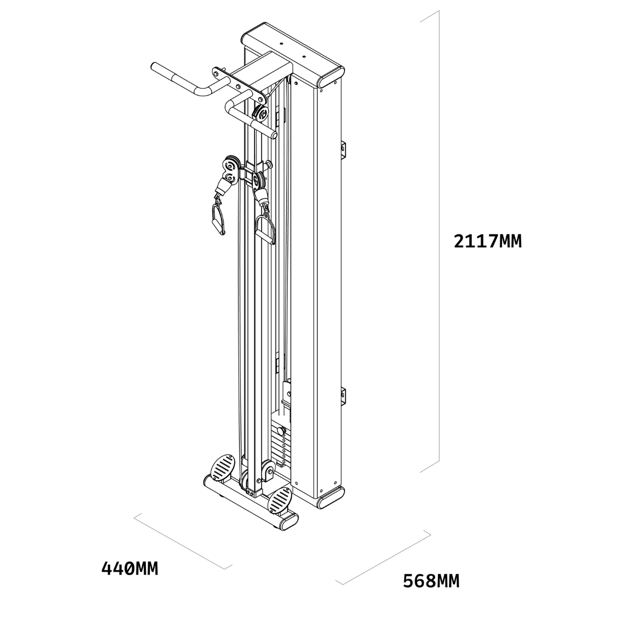 Fitness Seilzugturm aus Eichenholz – TWHEELS - TWHEELS