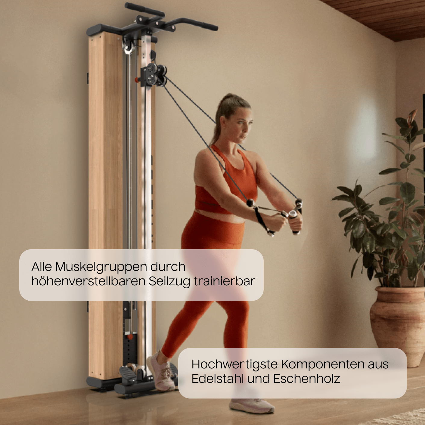 Fitness Seilzugturm aus Eichenholz – TWHEELS - TWHEELS