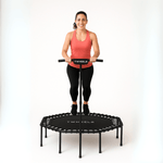 Fitness - Trampolin – höhenverstellbar mit T - Griff & Bungee - Federung - TWHEELS