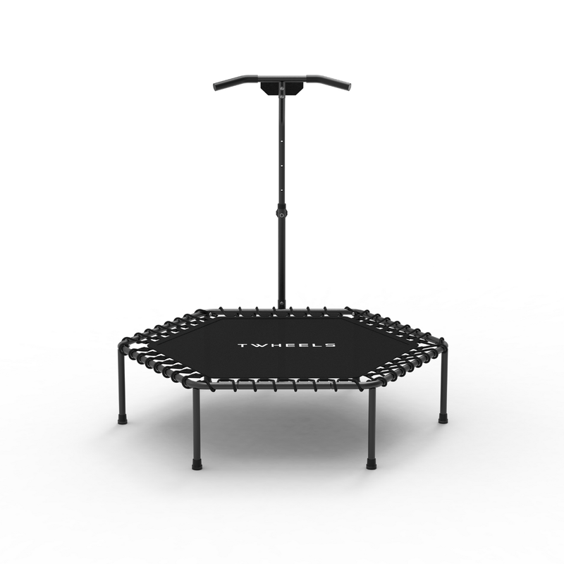 Fitness - Trampolin – höhenverstellbar mit T - Griff & Bungee - Federung - TWHEELS