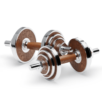 Dumbbell with stand made of walnut wood - TWHEELS