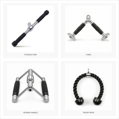TWHEELS Kabelzug-Aufsatz Set, 4-teilig für den Fitness Seilzugturm.
