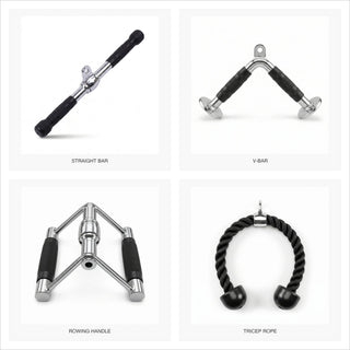 TWHEELS Kabelzug-Aufsatz Set, 4-teilig für den Fitness Seilzugturm.