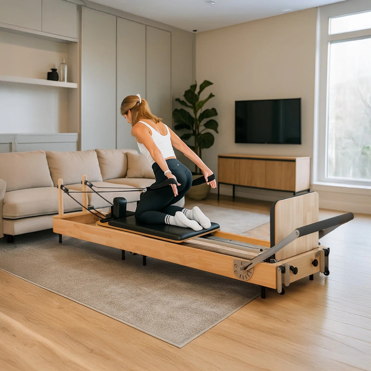 Pilates Reformer aus Ahornholz - TWHEELS - TWHEELS
