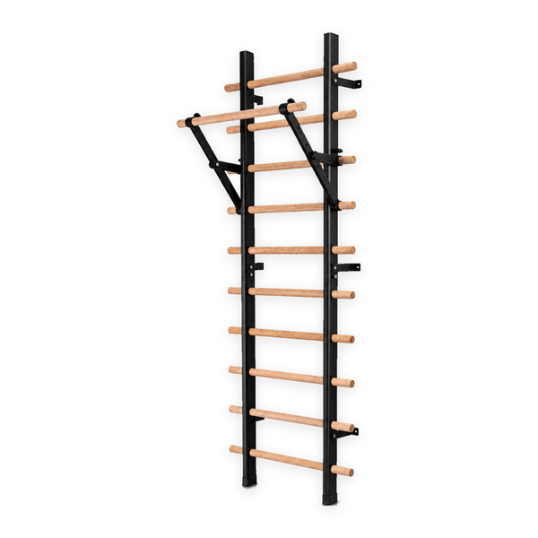 Espalier TWHEELS en version barre de traction et barres parallèles, présenté ici avec la barre de traction montée