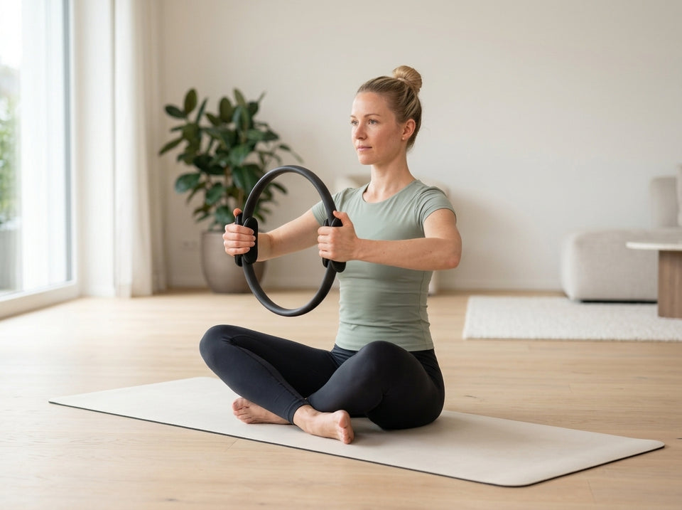 Arm-Press vor der Brust mit dem Ring: Startposition