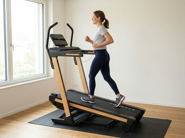 Lockerer Dauerlauf auf dem Pro Laufband aus Eichenholz mit Steigung – TWHEELS