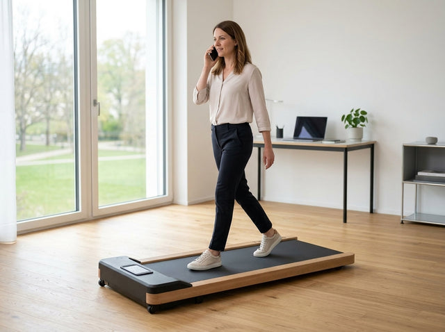 Schritte-Sammler-Tagesplan auf dem Tapis de marche en bois de chêne – TWHEELS