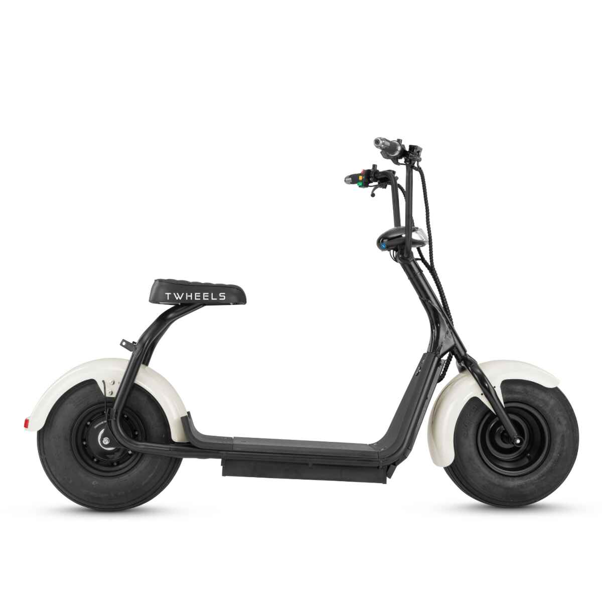Harley style electric scooter in white